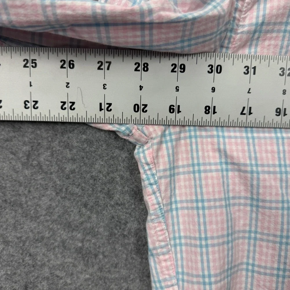 J. Crew Slim Fit Flex‎ Washed Plaid Button Down Shirt Men's Medium Pink Blue